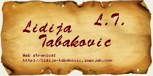 Lidija Tabaković vizit kartica